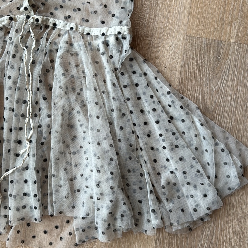 Free People • Flock Dot House Slip Sheer Layer Boho Size S Polka Dot - Picture 7 of 8